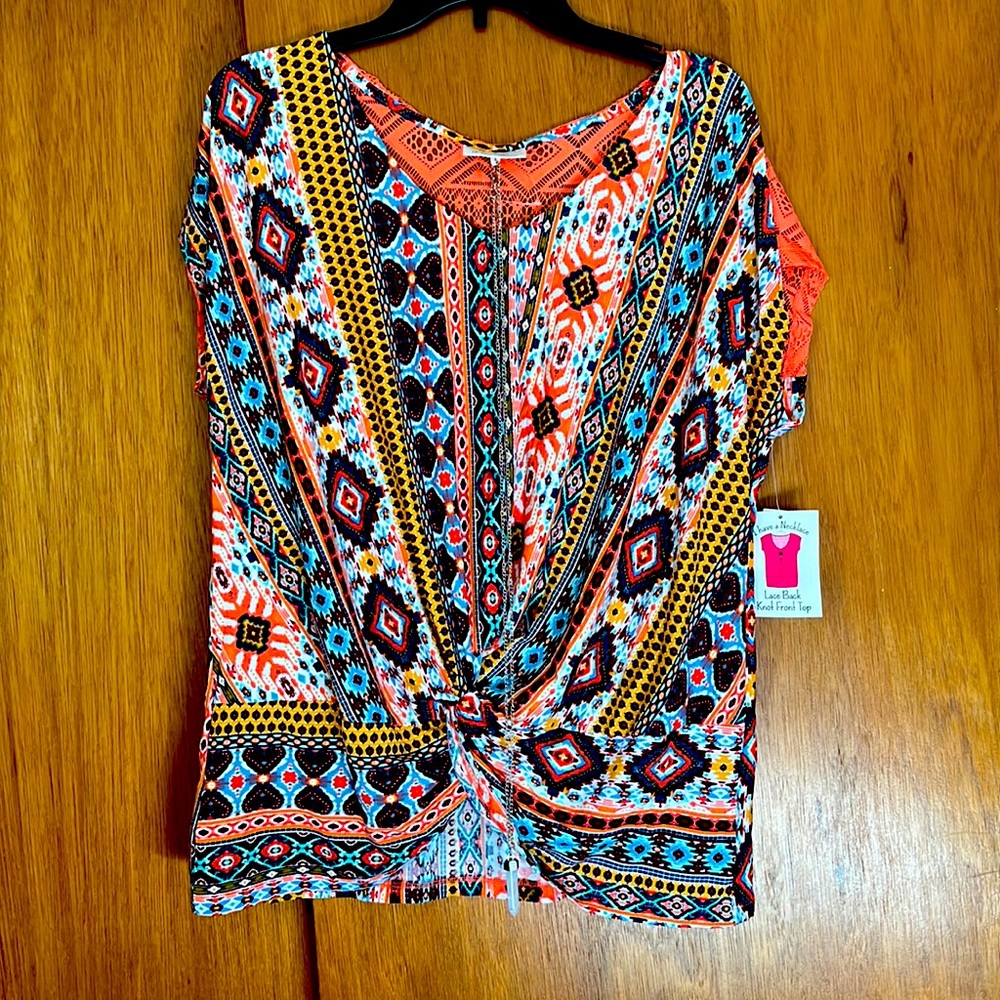 Lace back shirt